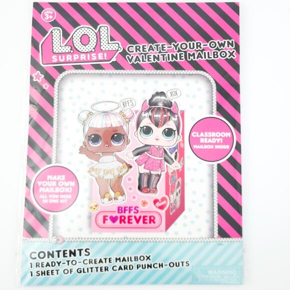 New LOL Create Your Own Valentine Mailbox Kit Perfect for Classroom Parties - Picture 1 of 3